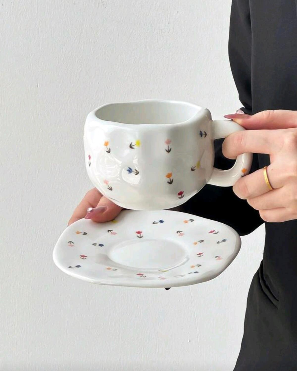 Taza Arcoiris Flores