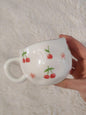 Taza Floral con Cerezas